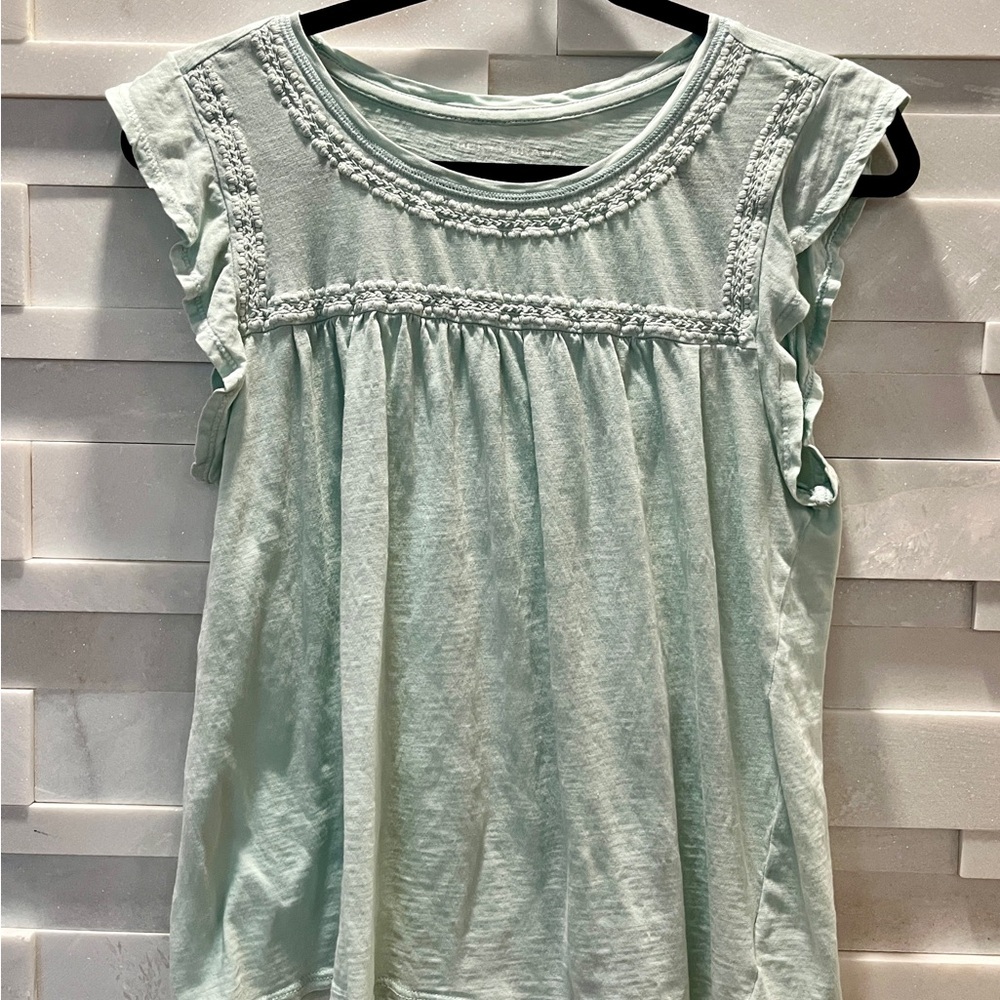 Lucky Brand Embroidered Cotton Sleeveless Tee Casual - Women’s M